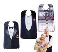 HA BIN 3 Pezzi Bavaglio per Adulti, Waterproof Adult Washable and Reusable Bibs, Bavaglino Impermeabile, Bavaglini per Anziani, per Gli Anziani, i Disabili e i Malati