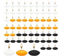 HA BIN 60 candele galleggianti da 3,8 cm, per matrimoni, notti romantiche, addii al nubilato, decorazioni (bianco, nero, arancione)