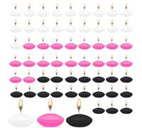 HA BIN 60 candele galleggianti da 3,8 cm, per matrimoni, notti romantiche, addii al nubilato, decorazioni (bianco, nero, rosa scuro)