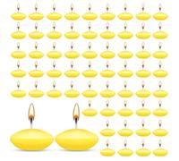 HA BIN 60 Pezzi Candele Galleggianti, 38 mm Candele Galleggianti, Candele Galleggianti Non Profumate, per Matrimoni, Notti Romantiche, Addii al Nubilato, Decorazioni (Giallo)