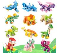 HA BIN Set Mini Blocchi Dinosauro - Giocattolo Creativo per Bambini 4-12 Anni, Regalo Compleanno, Natale e Pasqua, Attività Educativa e Costruzione