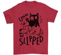 Ha Inciampato Un Gatto Che Uccide Un Cane Maglietta Divertente Uomo 100% Cotone