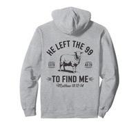 Ha lasciato la maglietta dei 99 To Find Me Christian Sheep Bible Verse Felpa con Cappuccio