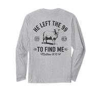 Ha lasciato la maglietta dei 99 To Find Me Christian Sheep Bible Verse Maglia a Manica