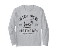 Ha lasciato la maglietta dei 99 To Find Me Christian Sheep Bible Verse Maglia a Manica