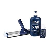 Ha-Ra - Confezione Risparmio composta da 1 flacone di detergente, 1 flaconcino di Rollfix (Vuoto) + Strumento per la Pulizia dei vetri da 32 cm