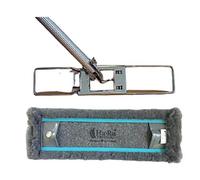 Ha-Ra Set per pavimenti Express 42 cm, in acciaio inox e fibra di pavimento, asciutto, robusto tergicristallo per la pulizia di pavimenti e pareti, mocio maneggevole e leggero con manico antiscivolo e