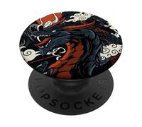 Haak Lung Il Drago Nero della Notte Eterna PopSockets PopGrip Adesivo