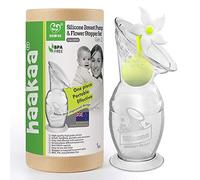 haakaa 100 ML Tiralatte Manuale con Base Ventosa e Tappo per Fiori, Trasparente Tiralatte in Silicone, Aspirazione Manuale per Risparmiare Latte, Sano e Innocuo, Bianco