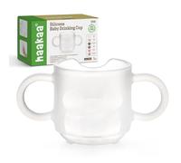 haakaa Bicchiere di Apprendimento Baby in Silicone con Manici, Tazza Trainer Aperta con Incavo per il Naso, 150 ml, senza BPA, Trasparente