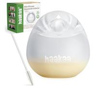 haakaa Halo - Raccoglitore per latte materno in silicone, tiralatte manuale indossabile per l'allattamento al seno, mani libere, riutilizzabile, con spazzola per la pulizia, 90 ml, 1 pezzo