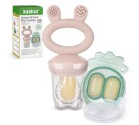 Haakaa Mangiatoia per frutta e mini vassoio per snack surgelati, mangiatoia in silicone senza BPA per un'alimentazione autonoma sicura a partire dai 4 mesi - Fard