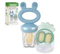 Haakaa Mangiatoia per frutta e mini vassoio per snack surgelati, mangiatoia in silicone senza BPA per un'alimentazione autonoma sicura a partire dai 4 mesi - (Blu cielo)