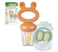 Haakaa Mangiatoia per frutta e mini vassoio per snack surgelati, mangiatoia in silicone senza BPA per un'alimentazione autonoma sicura a partire dai 4 mesi - Zucca