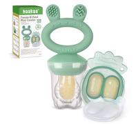 Haakaa Mangiatoia per frutta e mini vassoio per snack surgelati, mangiatoia in silicone senza BPA per un'alimentazione autonoma sicura a partire dai 4 mesi - Verde pisello