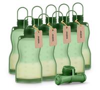 haakaa Sacchetto di stoccaggio del latte materno in silicone da 255,1 ml, riutilizzabile per il latte materno per l'allattamento al seno, per riporre sacchetti, accessori per tiralatte, autoportante, 10 pezzi, verde