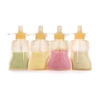 haakaa Sacchetto per alimenti per bambini, ricaricabile, in silicone, da spremere, morbido, riutilizzabile, per conservare alimenti fatti in casa, purea di frullati, 113,4 g, confezione da 4, 6 mesi +
