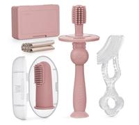 haakaa Set di spazzolini da denti per l'igiene orale, spazzolino da denti in morbido silicone per neonati, neonati e bambini, fard