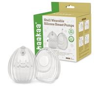 HAAKAA Shell - Tiralatte manuale indossabile a mani libere, in silicone di grado medico, compatto, portatile e discreto, valvola a prova di perdite, 113,4 g, 2 pezzi