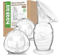 Haakaa - Tiralatte manuale da 150 ml con base di aspirazione e conchiglie Combo