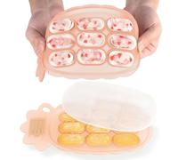 Haakaa Vassoi Alimentari Bambini, Stampo Ghiaccioli Dentizione in Silicone, Vassoio Cubetti Ghiaccio con Coperchio, Piatto Salsiccia Diviso, per Bambini 4m+