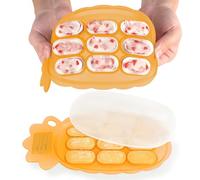 haakaa Vassoio in silicone per congelatore, stampo per la dentizione del latte materno e ghiaccioli, per frutta e bambini, per alimenti per bambini, per bambini dai 4 mesi in su, senza BPA, albicocca