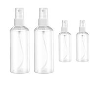 HAALII Piccolo flacone spray, flaconi spray, mini bottiglia da viaggio in plastica trasparente, vuota, piccoli contenitori ricaricabili, 2 x 50 ml, 2 x 100 ml