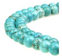 HAAMIIQII 28 perline rotonde da 14 mm blu turchesi per la creazione di gioielli fai da te per braccialetti e collane