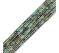 HAAMIIQII 28pcs 4x13mm Naturale Africa Turchese Perline Colonna Cilindro Tubo sciolto Perline di pietra preziosa per gioielli che fanno DIY Bracciale Collana