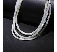 HAAMIIQII 28pcs 4x13mm Naturale Madre di Perla Shell Perline Colonna Cilindro Tubo sciolto Perline di pietra preziosa per gioielli che fanno DIY Bracciale Collana