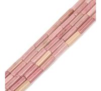 HAAMIIQII 28pcs 4x13mm Perline Rodocrosite Naturale Colonna Cilindro Tubo sciolto Perline di pietra preziosa per gioielli che fanno DIY Bracciale Collana