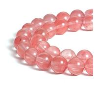 HAAMIIQII 35 Pezzi 10mm Anguria Ciliegia Perline di Cristallo Rotonde Perline di Pietra Preziosa sciolta per Gioielli che fanno DIY Bracciale Collana