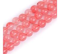 HAAMIIQII 35 Pezzi 10mm Anguria Ciliegia Perline di Cristallo Rotonde Perline di Pietra Preziosa sciolta per Gioielli che fanno DIY Bracciale Collana