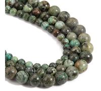 HAAMIIQII 35 Pezzi 10mm Naturale Africano Turchese Perline Rotonde di Pietra Preziosa sciolta per Gioielli che fanno DIY Bracciale Collana