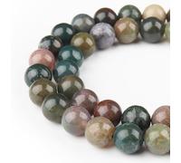 HAAMIIQII 35 Pezzi 10mm Naturale Indiano Agata Perline Rotonde di Pietra Preziosa sciolta per Gioielli che fanno DIY Bracciale Collana