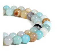 HAAMIIQII 35 Pezzi 10mm Perline Amazzonite Naturale Rotonde Perline di Pietra Preziosa sciolta per Gioielli che fanno DIY Bracciale Collana