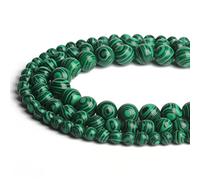 HAAMIIQII 45 perline rotonde in malachite verde da 8 mm, perline sfuse per la creazione di gioielli, braccialetti e collane fai da te