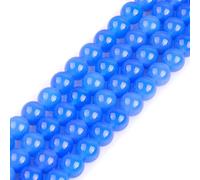 HAAMIIQII 45 Pezzi 8mm Naturale Blu Agata Perline Rotonde Pietra Preziosa Sciolto Perline per Gioielli che fanno DIY Bracciale Collana