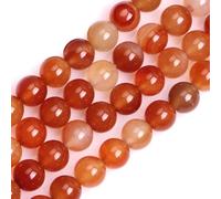 HAAMIIQII 45 Pezzi 8mm Naturale Carnelian Perline Rotonde Pietra Preziosa Sciolto Perline per Gioielli che fanno DIY Bracciale Collana