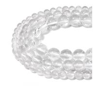 HAAMIIQII 45 Pezzi 8mm Naturale Clear Quartz Perline di Cristallo Rotonde Perline di Pietra Preziosa Loose per Gioielli che fanno DIY Bracciale Collana