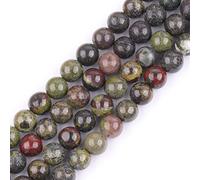 HAAMIIQII 45 Pezzi 8mm Naturale Drago Sangue Jasper Perline Rotonde Pietra Preziosa Sciolto Perline per Gioielli che fanno DIY Bracciale Collana