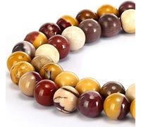 HAAMIIQII 45 Pezzi 8mm Naturale Mookaite Jasper Perline Rotonde Pietra Preziosa Sciolto Perline per Gioielli che fanno DIY Bracciale Collana