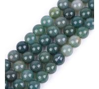 HAAMIIQII 45 Pezzi 8mm Naturale Moss Agate Perline Rotonde di Pietra Preziosa sciolta per Gioielli che fanno DIY Bracciale Collana