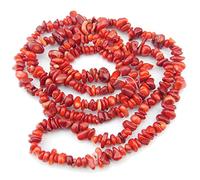 HAAMIIQII 5-8mm Red Coral Chips Beads Chips Irregolari Chip Stones Perline di pietra preziosa allentate di energia Healing Beads per gioielli che fanno filo 30 Pollici