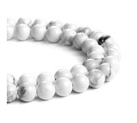 HAAMIIQII 60 Pezzi 6mm Naturale Bianco Howlite Perline Rotonde Pietra Preziosa Sciolto Perline per Gioielli che fanno DIY Bracciale Collana
