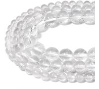 HAAMIIQII 60 Pezzi 6mm Naturale Clear Quartz Perline di Cristallo Rotonde Perline di Pietra Preziosa sciolta per Gioielli che fanno DIY Bracciale Collana