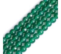 HAAMIIQII 60 Pezzi 6mm Naturale Green Agate Perline Rotonde Pietra Preziosa Sciolto Perline per Gioielli che fanno DIY Bracciale Collana