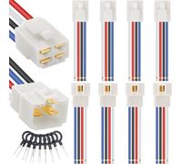 HAAMNING7 10 pezzi Connettore elettrico per auto a 4 poli da 6,3 mm | Cavo elettrico a 4 pin per veicoli Adattatore con connettori maschio e femmina spinotto e presa, Per auto moto e barche