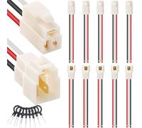 HAAMNING7 8 pezzi Connettore elettrico per auto a 3 pin da 6,3 mm Cavo adattatore per terminale maschio-femmina per cavo elettrico per auto a 3 pin, per auto, moto, barca