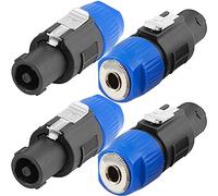 HAAMNING7 Adattatore da Altoparlante a 1/4 NL4FC, 4 Poli Connettore per Speakon Maschio a Spina Audio Femmina TS da 1/4 di pollice per Neutrik per Speakon NA4LJ NA4LJX, 4 PZ